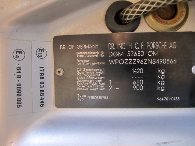 Porsche 964 911 RS Matching-Numbers Porsche Zertifikat (Bild 45)