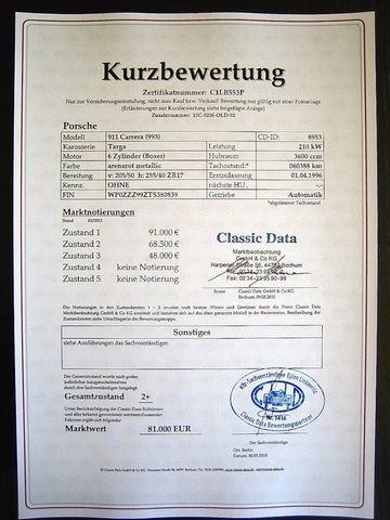 Porsche 993 911 TARGA TIP S 1.HAND!UNFALLFREI!C-DATA 2+! (Bild 3)